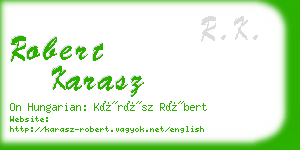 robert karasz business card